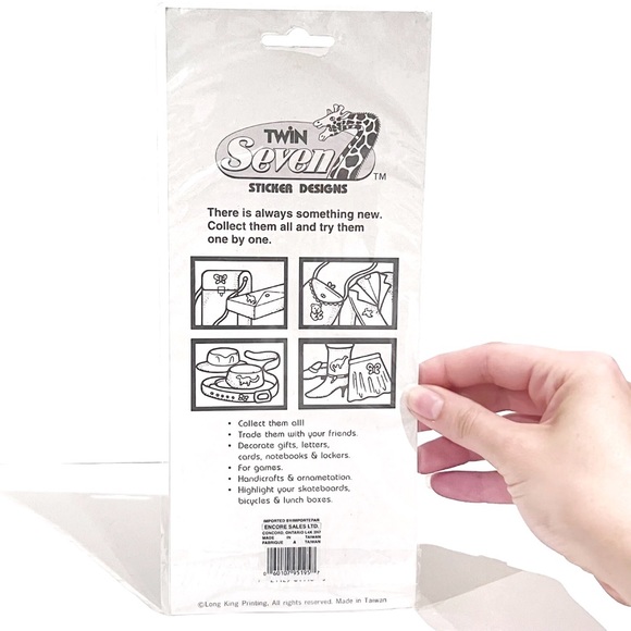 Vintage 1990s Twin Seven Stickers Holographic Sparkly Large Stickers Christmas - Picture 8 of 10